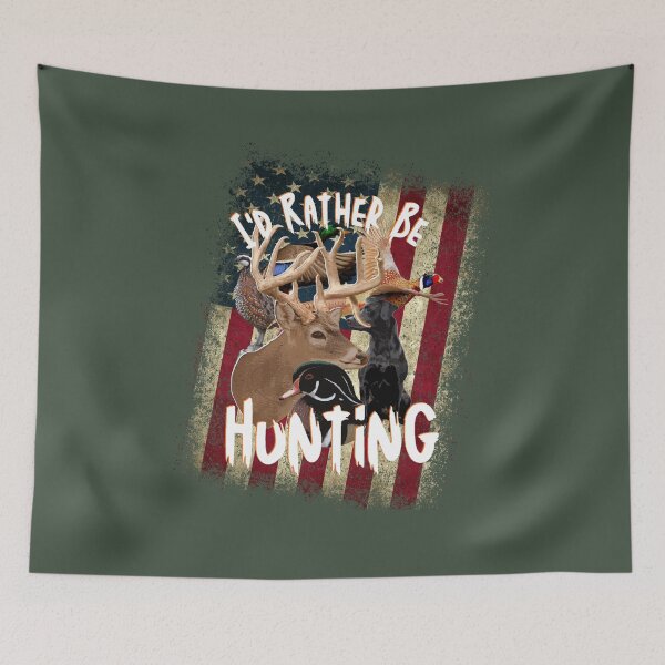 Item preview, I'd Rather Be Hunting Patriotic Deer Hunting Design for Duck and Deer Hunters designed and sold by LifeCrush.