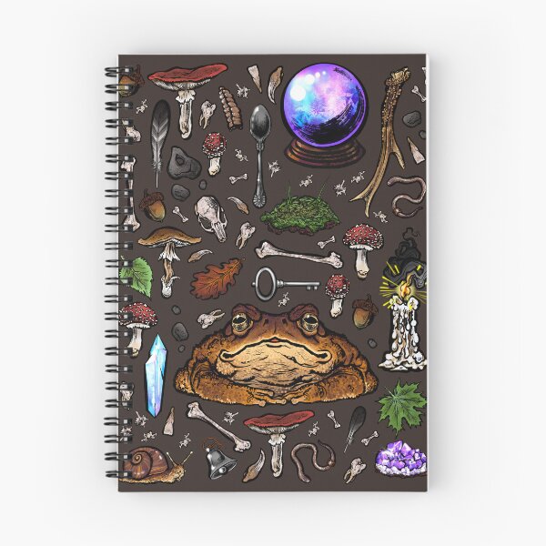Artikelvorschau, Goblincore Found Treasures Toad Pattern and Sticker Set entworfen und verkauft von Oblatrate.