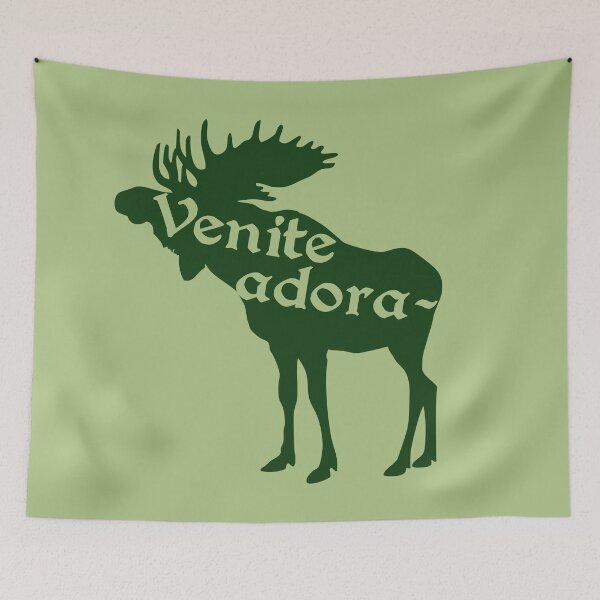 Item preview, Venite Adora-moose (Venite Adoramus : O Come Let Us Adore Him) Funny Catholic Latin Christmas Humor designed and sold by TheCatholicLady.