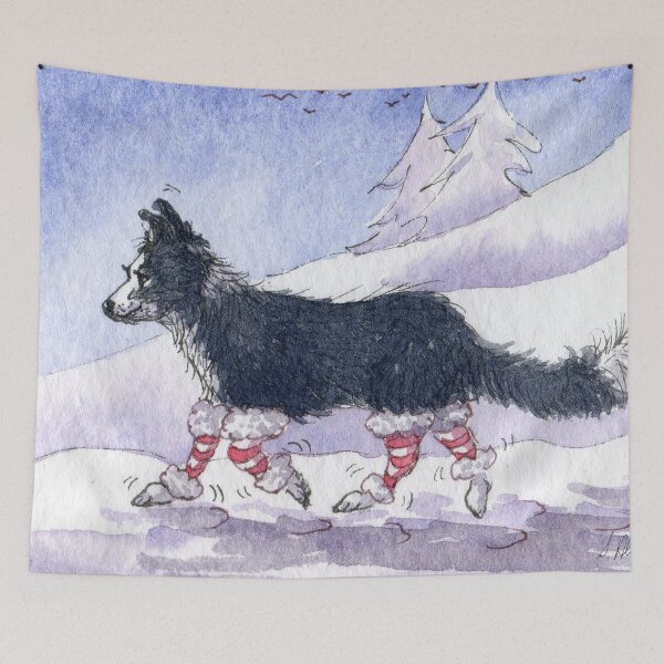 Item preview, Christmas leg warmers, border collie dog designed and sold by SusanAlisonArt.
