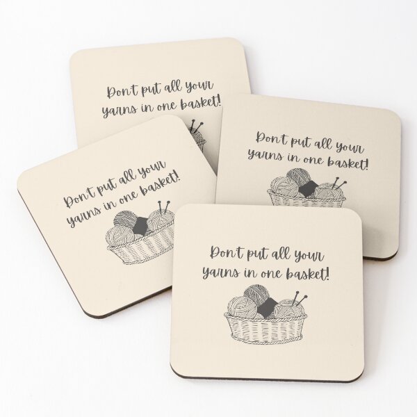 Item preview, Don't put all your yarns in one basket knitting pun designed and sold by 442b.
