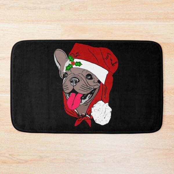 Item preview, Adorable Christmas French Bulldog Art – Festive Frenchie Dog in Santa Hat designed and sold by Vividality.