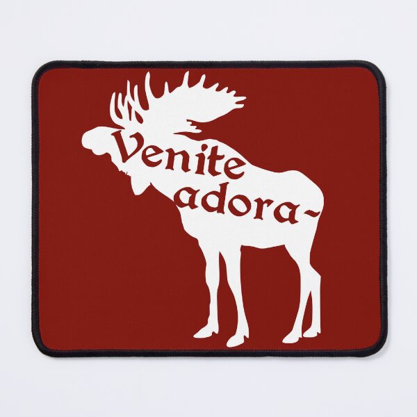 Item preview, Red Venite Adora-moose (Venite Adoramus : O Come Let Us Adore Him) Funny Catholic Latin Christmas Humor designed and sold by TheCatholicLady.