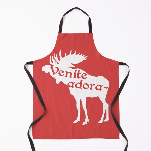 Item preview, Red Venite Adora-moose (Venite Adoramus : O Come Let Us Adore Him) Funny Catholic Latin Christmas Humor designed and sold by TheCatholicLady.