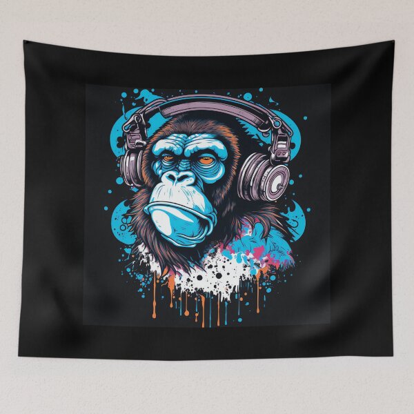 Item preview, Monkey listens to music designed and sold by MAV-Arts.