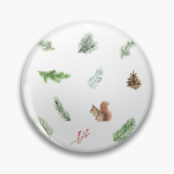 Item preview, Watercolor Pine Branches, Pinecones, Squirrel  designed and sold by silviaol.