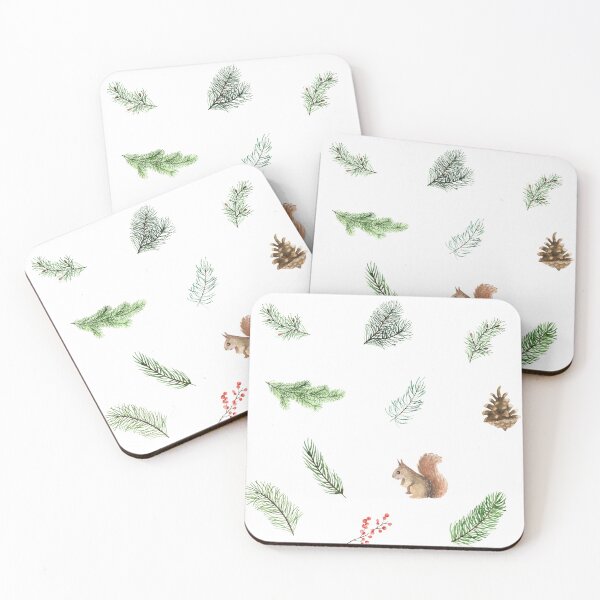 Item preview, Watercolor Pine Branches, Pinecones, Squirrel  designed and sold by silviaol.