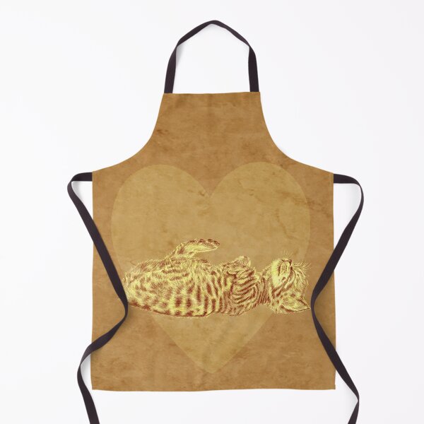 Item preview, Kitten sleeping on its back, on a heart background - brown marbled version designed and sold by SylvieG18.