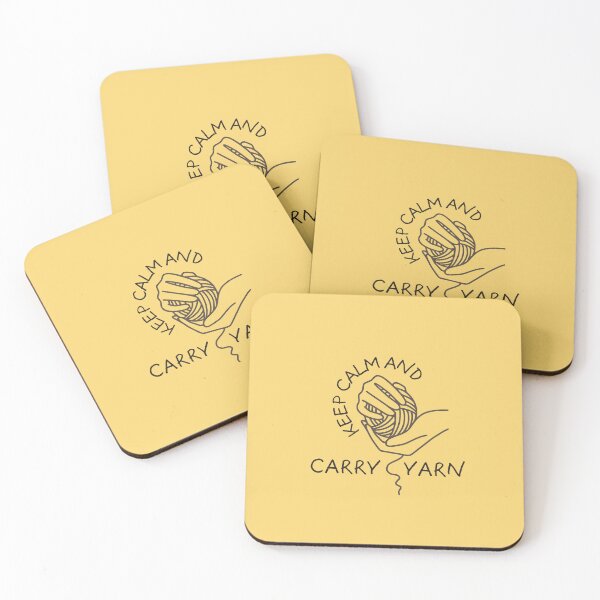 Item preview, Keep calm and carry yarn knitting pun designed and sold by 442b.
