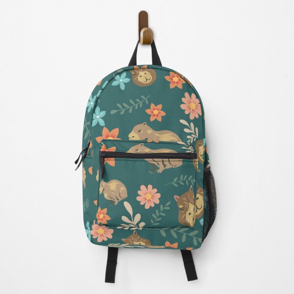 Item preview, Capybaras with flowers dark green designed and sold by ArlacV.