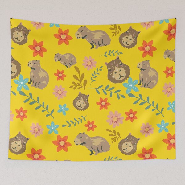 Item preview, Capybaras with flowers yellow designed and sold by ArlacV.