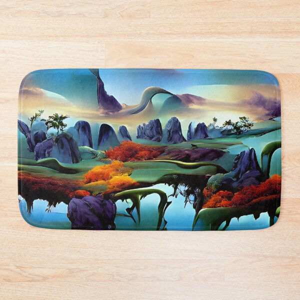 Item preview, A Place of Wonder: An Imaginary Landscape in Cobalt Blue designed and sold by artmanikin.