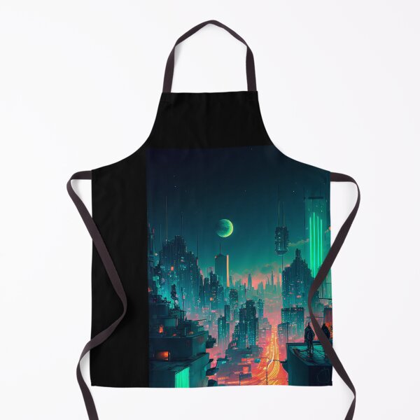 Item preview, Two View Downtown of Future City At Night (Blade Runner Retrosynth Cyber Cityscape Vaporwave Poster) designed and sold by ZGigerBarker.