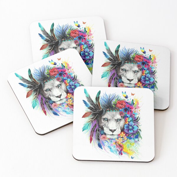 Item preview, Lion With Feathers And Flowers designed and sold by SpotWarehouse.