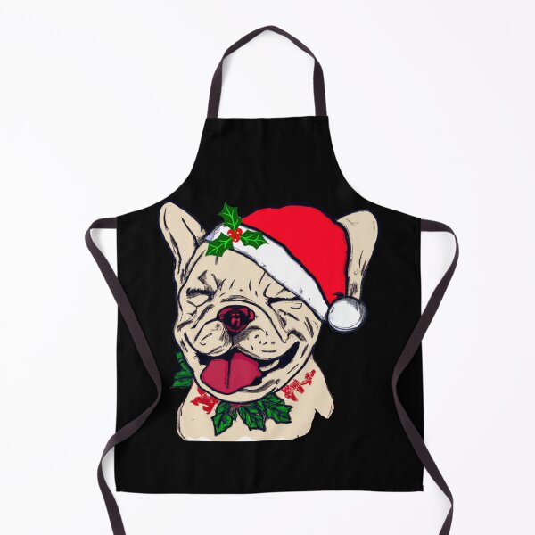 Item preview, Adorable Christmas French Bulldog Art – Festive Frenchie Dog in Santa Hat designed and sold by Vividality.