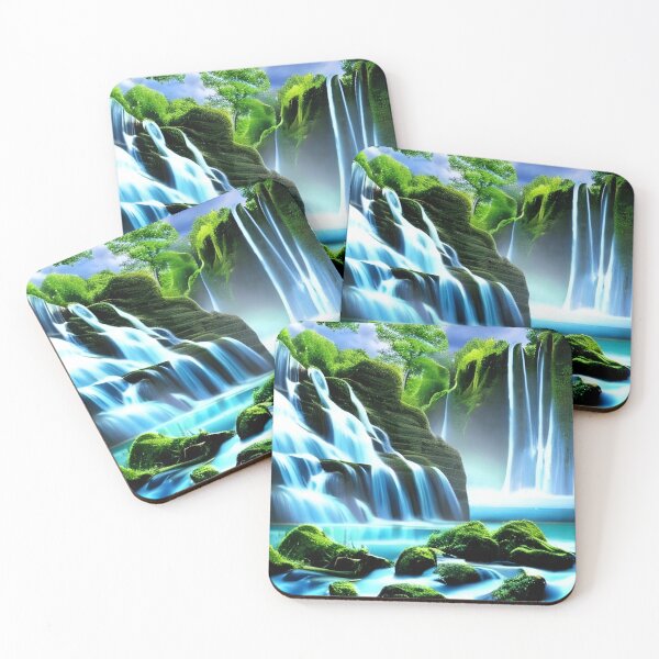 Item preview, Beautiful Waterfalls Wallpaper designed and sold by The Love Quill.
