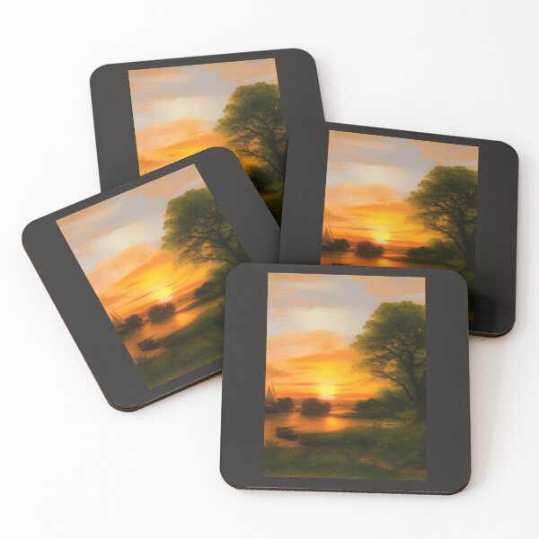 Item preview, DRYING SAILS AT SUNSET ON AN ENGLISH RIVER designed and sold by sailorsam1805.