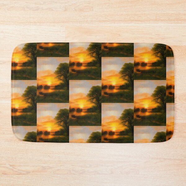 Item preview, DRYING SAILS AT SUNSET ON AN ENGLISH RIVER designed and sold by sailorsam1805.