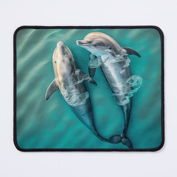 Item preview, True Love - Dolphin Couple Swimming in the Ocean designed and sold by westside310.