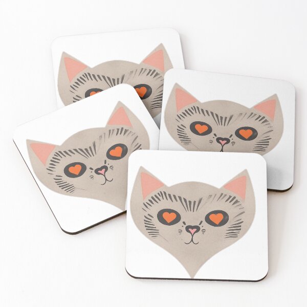 Item preview, Heart-Faced Cat with Heart Eyes designed and sold by Alex-JuJu.