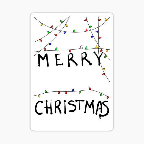 Merry Christmas Lights Sticker
