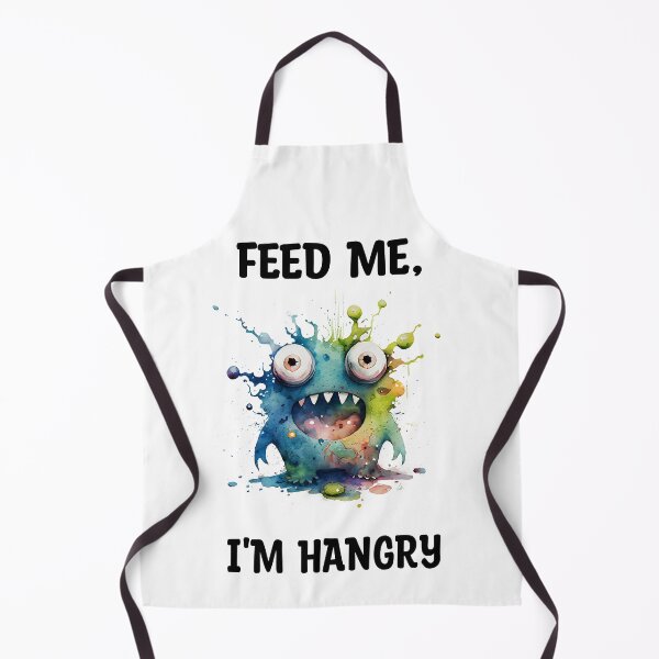 Item preview, Feed Me I'm Hangry Cute Watercolor Bright Blue and Green Colors Monster designed and sold by CGSGraphics.