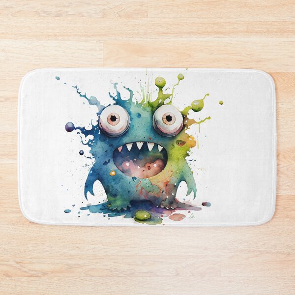 Item preview, Feed Me I'm Hangry Cute Watercolor Bright Blue and Green Colors Monster  designed and sold by CGSGraphics.