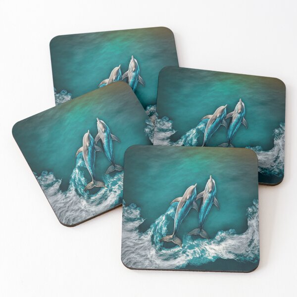 Item preview, True Love - Dolphin Couple Swimming in the Ocean designed and sold by westside310.