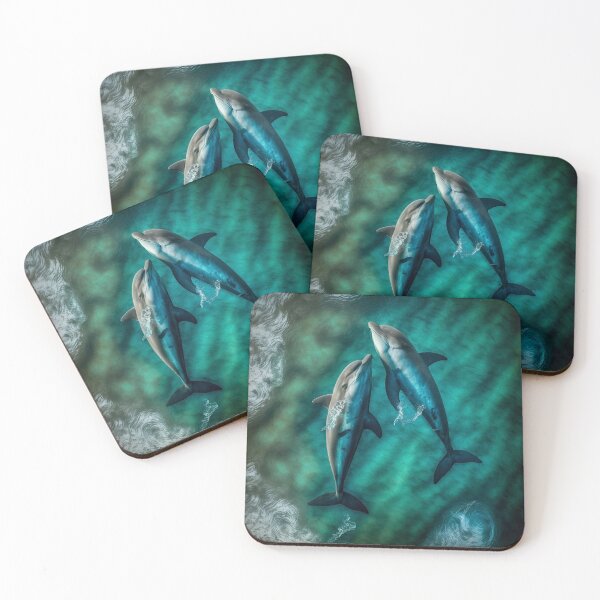 Item preview, True Love - Dolphin Couple Swimming in the Ocean designed and sold by westside310.