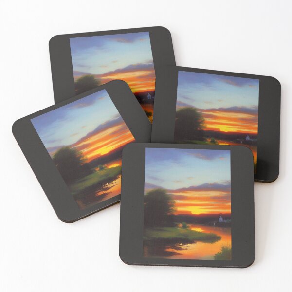 Item preview, SUMMER SUNSET ON A BEND OF THE RIVER TEES ENGLAND designed and sold by sailorsam1805.