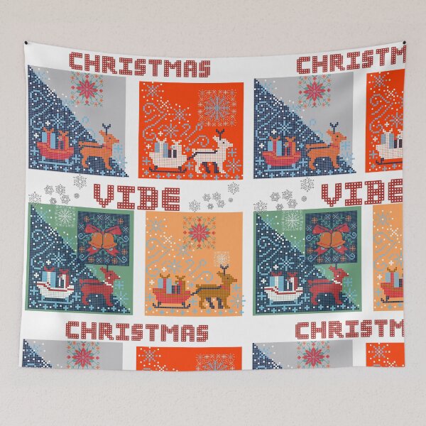 Item preview, Cross Stitch Christmas Sleigh With Deer Tiled designed and sold by Kamzzi.