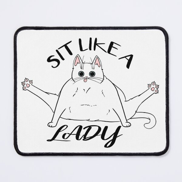 Aperçu de l'œuvre Asseyez-vous comme un chat blanc Lady Chonky créée et vendue par DanisGarbageArt.