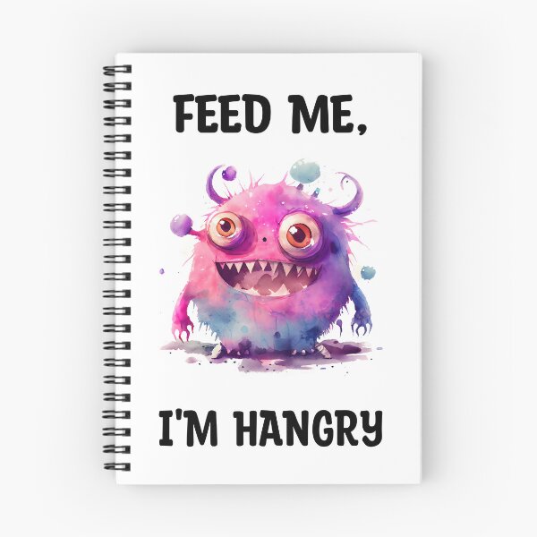 Item preview, Feed Me I'm Hangry Cute Watercolor Bright Pink Colors Monster  designed and sold by CGSGraphics.