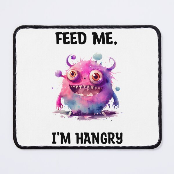 Item preview, Feed Me I'm Hangry Cute Watercolor Bright Pink Colors Monster  designed and sold by CGSGraphics.