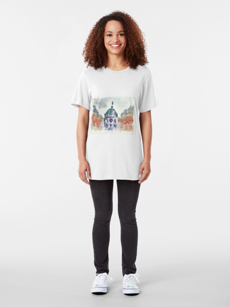 Alternate view of Poetic Brussels: Saint Mary's Royal Church Slim Fit T-Shirt