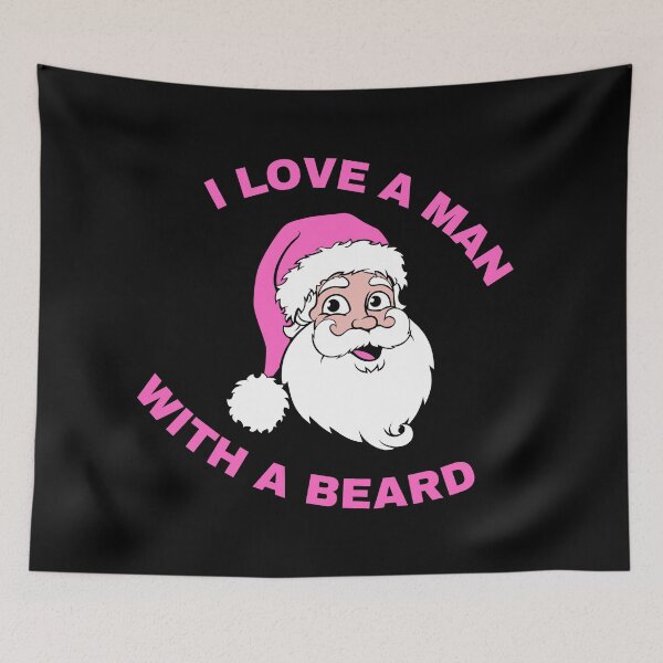 Item preview, PINK RETRO VINTAGE I LOVE A MAN WITH A BEARD designed and sold by ZhacoysDesignz.