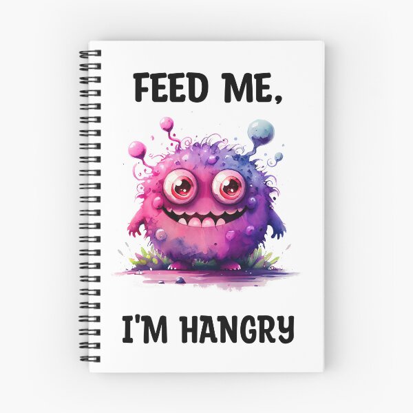 Item preview, Feed Me I'm Hangry Cute Watercolor Bright Pink Colors Monster  designed and sold by CGSGraphics.
