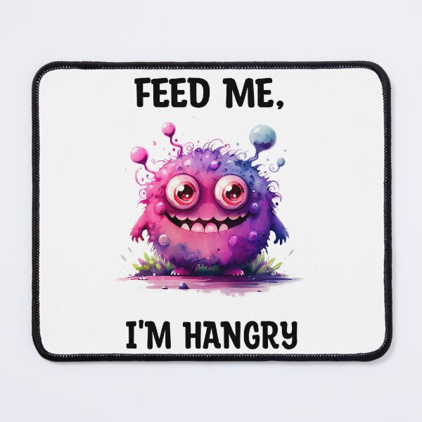 Item preview, Feed Me I'm Hangry Cute Watercolor Bright Pink Colors Monster  designed and sold by CGSGraphics.