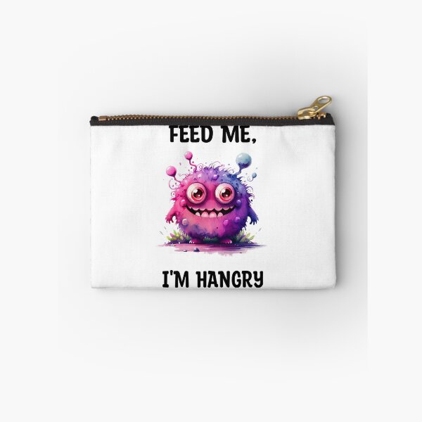 Item preview, Feed Me I'm Hangry Cute Watercolor Bright Pink Colors Monster  designed and sold by CGSGraphics.