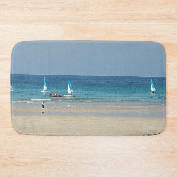 Item preview, Beautiful view of yachts near the white sandbar of the blue Gimnyeong sea,jeju island,korea. designed and sold by human8891.