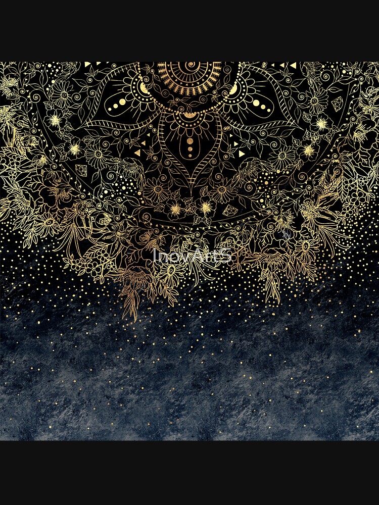 Stylish Gold floral mandala and confetti by InovArtS