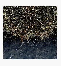 Stilvolles Goldblumenmandala und -Konfettis Fotodruck
