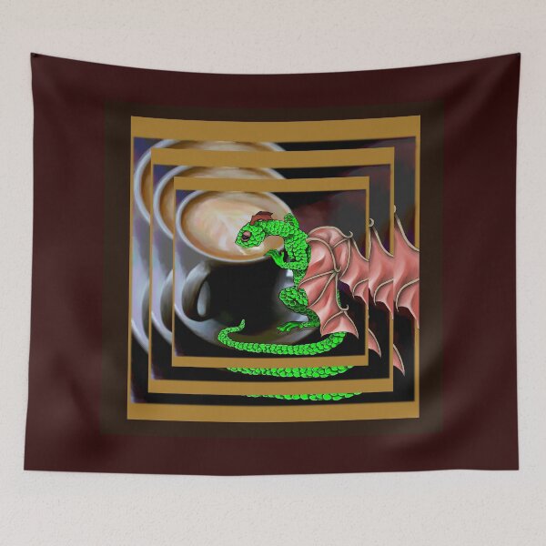 Item preview, Tiny Dragon having a cuppa designed and sold by SGodsey.
