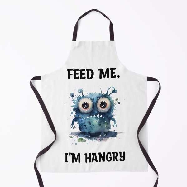 Item preview, Feed Me I'm Hangry Cute Watercolor Bright Blue Colors Monster designed and sold by CGSGraphics.