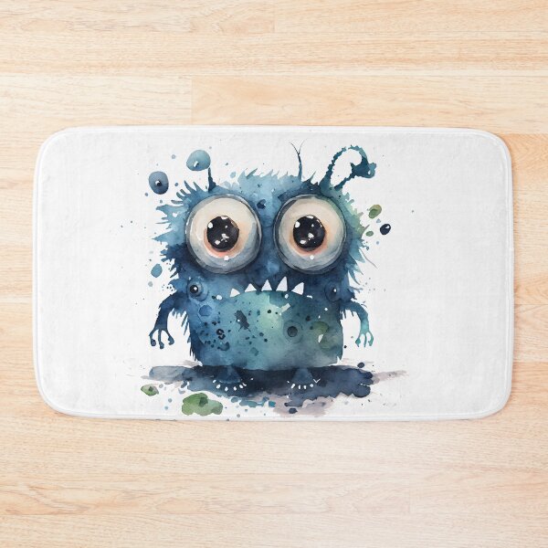 Item preview, Feed Me I'm Hangry Cute Watercolor Bright Blue Colors Monster  designed and sold by CGSGraphics.