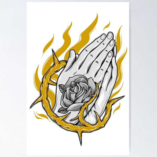 Praying Hands Tattoo Posters for Sale | Redbubble