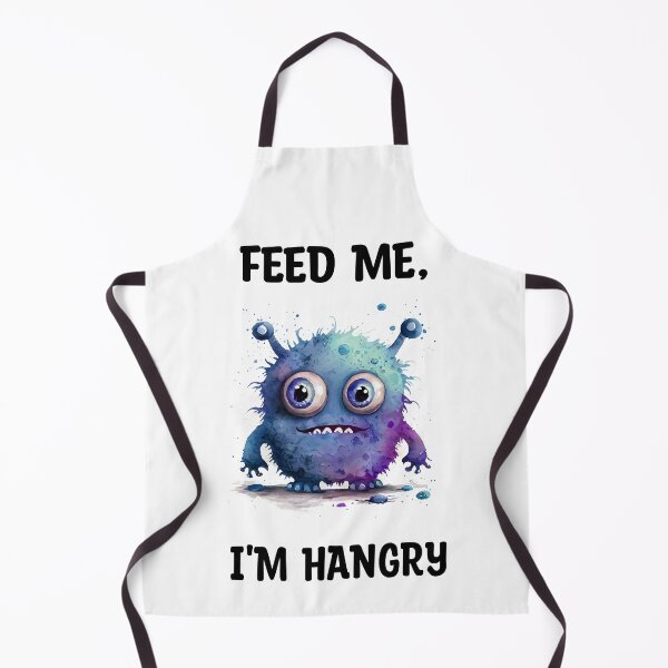 Item preview, Feed Me I'm Hangry Cute Watercolor Bright Blue Colors Monster designed and sold by CGSGraphics.