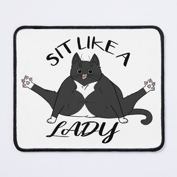 Item preview, Sit Like A Lady Chonky Tuxie Cat designed and sold by DanisGarbageArt.