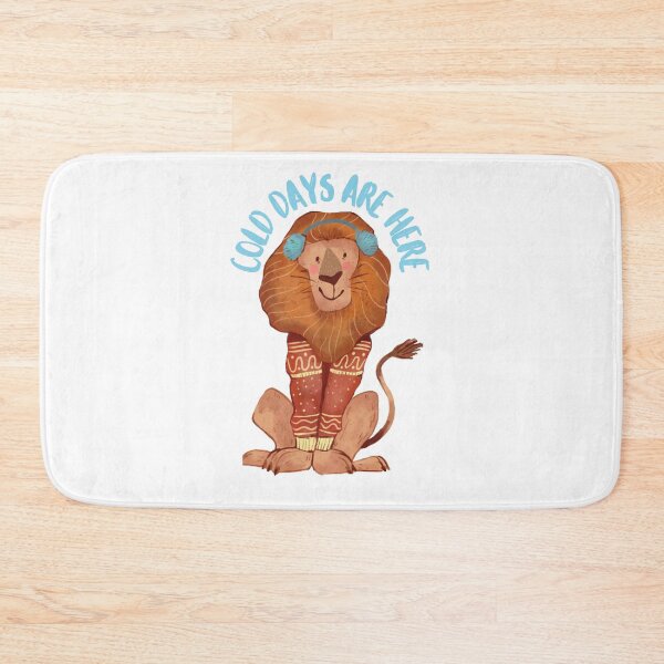 Big Orange Cat in Christmas Sweater ♥ Bath Mat