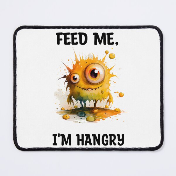 Item preview, Feed Me I'm Hangry Cute Watercolor Bright Yellow and Orange Colors Monster  designed and sold by CGSGraphics.